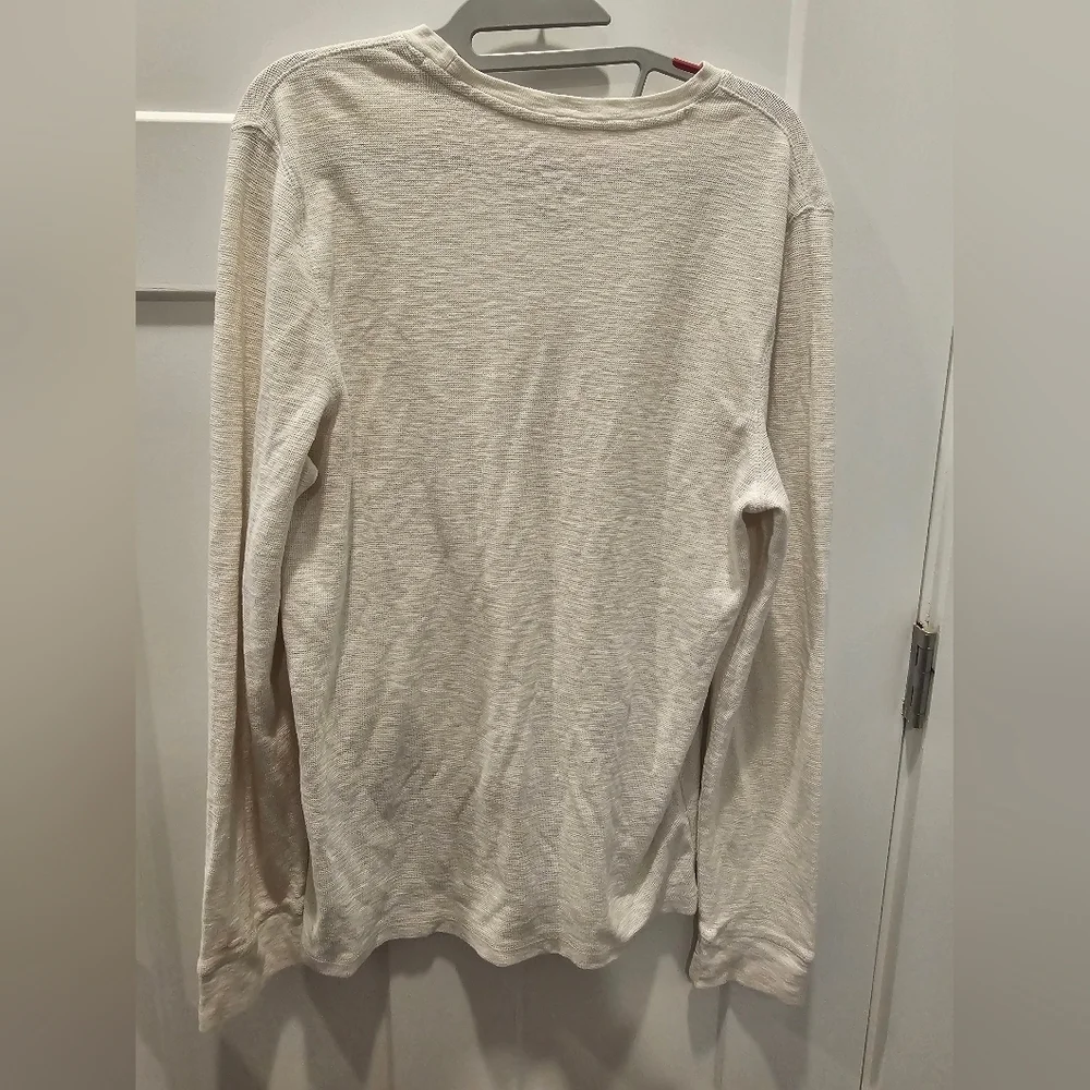 Ultimate Thermal Long Sleeve Waffle Crewneck Shirt Men’s Large Off-White